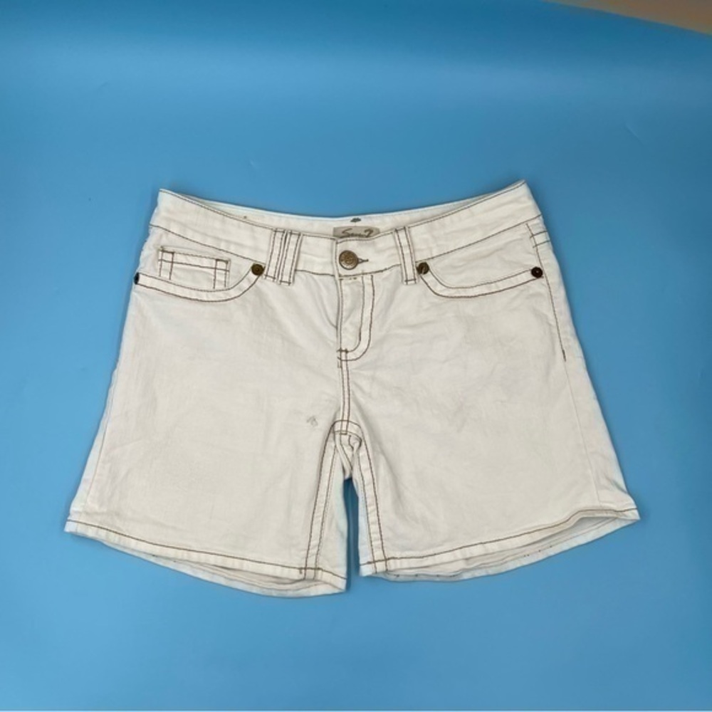 Y2K SEVEN Embroidered Jean Shorts